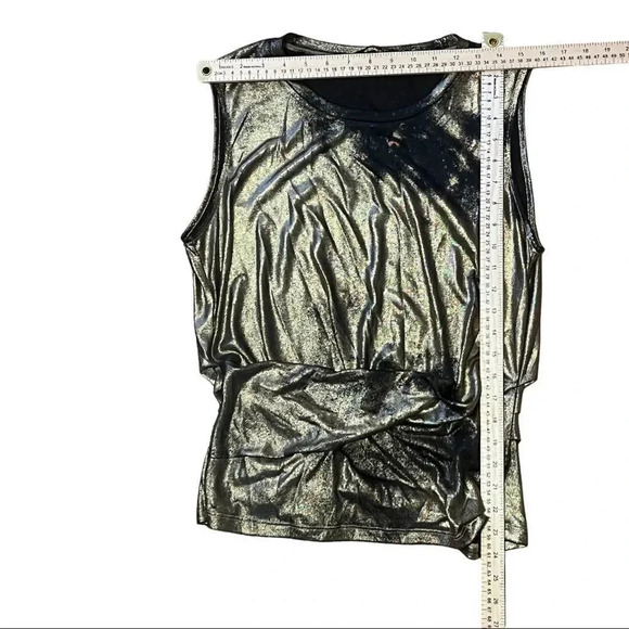Kobi Halperin Gold Sleeveless Rouching Top Blouse Large - Picture 3 of 6